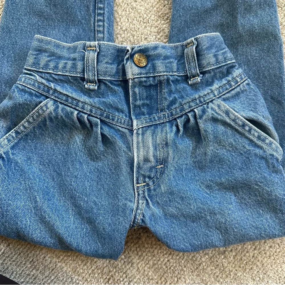 Vintage 80s 90s OshKosh B'Gosh Medium Wash Bare Back Jeans Talon 42 Zipper Sz 4